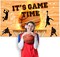 Basketball Birthday Banner It's Game Time Basketball Party Decorations Sport Theme Birthday Wall Hanging Backdrop Decor Boys Bday Photo Background 70.8 x 43.3 Inch